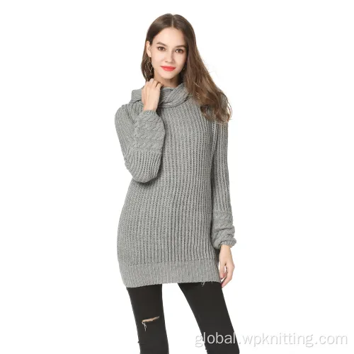 Dye Yarn Women Pullover Sweater Fashion women's turtleneck pullover sweater tight Factory